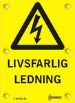 Varningsskylt H2 Livsfarlig ledning AL-plåt