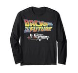 Back To The Future 8-Bit Delorean Logo Manche Longue