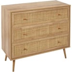 Commode cannage et bois 3 tiroirs Bali