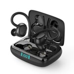 Bluetooth hörlurar 5.1, Trådlösa sporthörlurar IP7 Vattentät Bluetooth headset 48H Hi-Fi Stereo med Dual Mic, CVC 8.0 brusreducering, Super Light,