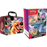 Pokémon JCC Coffre de Collection (Automne 2023) - Miascarade, Flâmigator et Palmaval & JCC Lot de boosters Écarlate et Violet – Forces Temporelles (6 boosters)