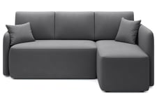 Hadson 3-seter Sofa med Sjeselong - Mørk grå 3 seters sofa divan Mørkegrå