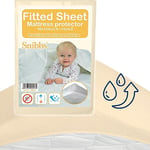 Snibbs Drap Housse imperméable Beige, Surmatelas Imperméable pour Lit Bébé, Protège-Matelas 60x120 Bébé Imperméable, Protection Contre l'humidité 60 * 120 avec Membrane TPU Respirante