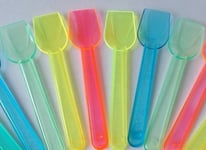 ICE CREAM SPOONS * RAINBOW MIX * TASTING* PLASTIC* MADE IN ITALY * 1kg Bag (750)