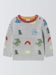 John Lewis Baby Dionsaur Knitted Jumper, Multi