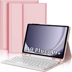 Étui De Clavier Pour Tablette Samsung Galaxy Tab A9 Plus 2023 11" - Clavier Pour Samsung Galaxy Tab A9+ 11" - Étui De Protection Avec Support Pour Stylo - Clavier Amovible Qwertz - Rose