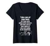 Womens Motivational Gym Quote Care For Body & Soul Fitness Training V-Neck T-Shirt