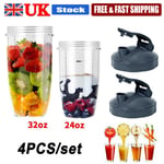 4pcs 24oz 32oz Cups Flip Top Cover Lid for Nutribullet 600W 900W Juicer UK