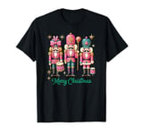 Preppy Pink Nut cracker Merry Christmas Cute Xmas Nutcracker T-Shirt