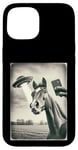 Coque pour iPhone 15 Alien Horse UFO Meme Funny Cowboy Cowgirl Weird