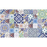 60 Stickers adhésifs carrelages | Sticker Autocollant Carreaux de Ciment - Mosaïque carrelage Mural Salle de Bain et Cuisine | Carreaux de Ciment adhésif Mural - azulejos - 15 x 15 cm - 60pièces