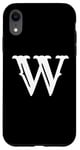 iPhone XR Letter W in white large bold American west style font Case