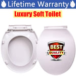 2024 Luxury White Quick Release Soft Close Toilet Seat Fix Bathroom Easy Clean