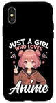 Coque pour iPhone X/XS Just a Girl Who Loves Anime Merch Afro-Américain Afro