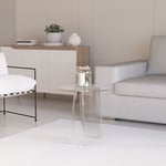 Table basse transparente ronde 45cm design moderne Bridget