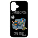 Coque J'peux Pas J'ai Film Pour Apple Iphone 16 Silicone Case Smartphone Je Drole Bd Motif Television Noir Texte Souple Jpeux Cinema De