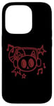 Coque pour iPhone 14 Pro Y2K 90s Cat porte un casque d'écoute et entend de la musique