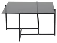 Venture Design Hybrid Sofabord, 80x80, Sort/Grå smokey glas