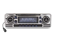 Caliber Autoradio Bluetooth - Autoradio Voiture USB/SD - Auto Radio FM - Autoradio 1 DIN - Radio Vintage Design pour Oldtimer - Argent