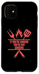 iPhone 11 Funny Cooking BBQ Grilling Mom Dad in Living Coral color Case