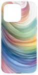 Coque pour iPhone 15 Pro Max Aquarelle minimaliste abstrait pastel coloré arc-en-ciel vague