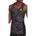 adidas Fast Graphic Womens Running Vest Grey Run Lightweight Breathable Tank Top