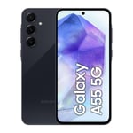 Samsung Galaxy A55 5G, Factory Unlocked Android Smartphone, 128GB, 8GB RAM, 2 day battery life, 50MP Camera, Awesome Navy, 3 Year Manufacturer Extended Warranty (UK Version)