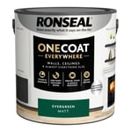 Ronseal Paint One Coat Evergreen Matt Quick Drying Stain Mould Resistant 2.5L