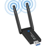 AC1300 Mbps Clé WiFi Puissante, USB 3.0 Double Bande, 2.4G / 5GHz Dongle WiFi, Adaptateur WiFi PC/Laptop/Desktop/Tablet, Compatible avec Windows