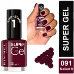 RIMMEL LONDON SUPER GEL NAIL POLISH /Varnish 12ML Mani & Pedicure #091 Nailed It