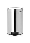 Brabantia 113888 Pedal Bin newIcon with Metal Inner Bucket, 12 Litre - Brilliant Steel