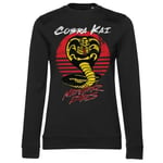 Hybris Cobra Kai Never Dies Girly Sweatshirt (Heather-MediumGrey,XL)