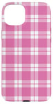 iPhone 15 Plus Pink Checkered Plaid Flannel Gingham Pattern Checker Rustic Case