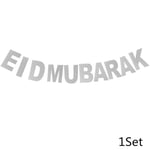 Chicinlife 1 Bag Moon Star Shape Paper Confetti EID MUBARAK islamilainen-hopea