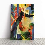 Big Box Art Canvas Print Wall Art Franz Marc Broken Forms | Mounted and Stretched Box Frame Picture | Home Decor for Kitchen, Living, Dining Room, Bedroom, Hallway, Multi-Colour, 24x16 Inch