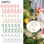 100PCS Christmas Ornaments Metal S Hooks Holder Xmas Tree Ball Pendant Hanging Decorations For Home Navidad New Year