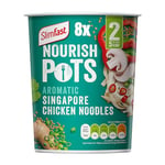 SlimFast Nourish Pot Aromatic Singapore Noodles, Ready Meal, Low in Sugar and Fat, Healthy Lunch and Low-Calorie Snack, Source of Protein, Instant Noodles, Multipack, 8 x 60 g