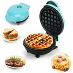 Ccykxa - Bleu)Mini Gaufrier Rond et pancake Waffle Maker pour Cadeaux de Noël, Fête des mères, les Anniversaires d'enfants,Fêtes de Famille