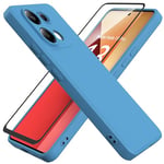 HHUIWIND Coque pour Xiaomi Redmi Note 13 Pro 4G (6.67") avec Verre Trempé écran Protecteur,Anti-Scratch Étui Silicone TPU Case Cover pour Xiaomi Redmi Note 13 Pro 4G - Bleu