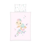 Herding babybest Parure de Lit Little Turtle, Taie d'oreiller 40 x 60 cm avec rabat, housse de couette 100 x 135 cm, Avec fermeture éclair, 100% coton/renforcé