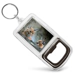 Acrylic Bottle Opener Keyring  - Caracal African Lynx Cat  #3171