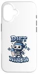 Coque pour iPhone 16 Cute Diet Ninja Shake Protéiné Squelette Ninja