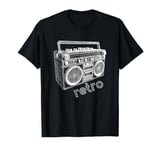 Boombox Illustration - Vintage Ghettoblaster Boombox Lover T-Shirt