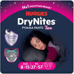 18 x Huggies DryNites Pyjama Pants for Girls age 8-15 ( 2 x 9 Pack)