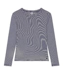 Petit Bateau Tee-Shirt Manches Longues Femme, Bleu Smoking / Blanc Marshmallow, XXS