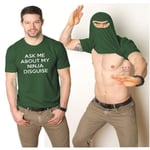 Men Gift - Ask Me About My Ninja Disguise T-shirt kort ärm green 2XL