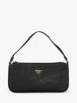 Pre-loved Prada Tessuto Nylon Silver Hardware Grab Bag, Black