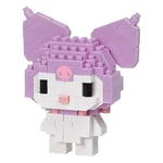 Bandai - Nanoblock - Hello Kitty - Kuromi - Mini Figurine en Briques - Jeu de Construction - Kit Construction Figurine Manga Kuromi Pixel - NBH179