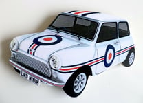 Mini Car Fridge Magnet, 60s Mod Target Mini Car Fridge Magnet, Classic Mini Car