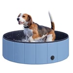 PawHut Piscine pour Chien Bassin PVC Pliable Anti-Glissant Facile à Nettoyer diamètre 100 cm Hauteur 30 cm Bleu